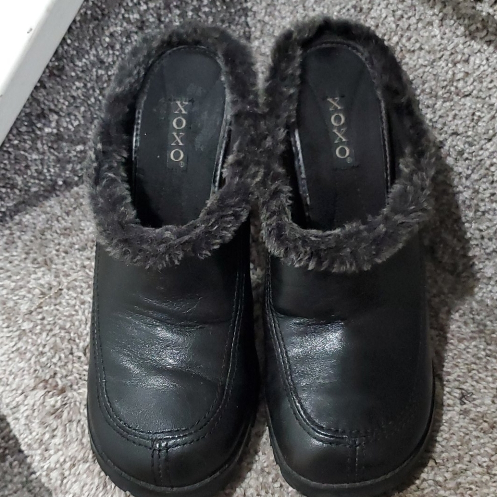 XOXO Black Heeled Mules Size 6.5 | Chic Slip-On | Classic Minimalist Style